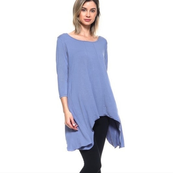 YELETE 3/4 Sleeve Misty Blue Tunic Top Size Medium NWT - Picture 4 of 4